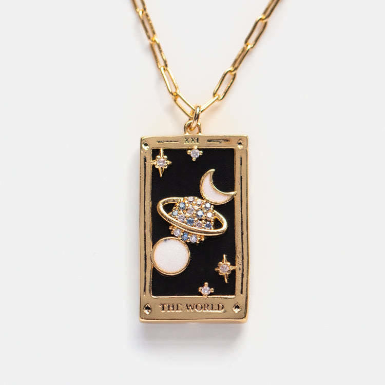 Avelena | Amara Tarot Tropfen Anhänger Kette mit Zirkonia Vergoldung