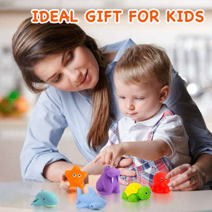 Avelena | Badewannenspielzeug Set Weiche Schwimmende Tierfiguren