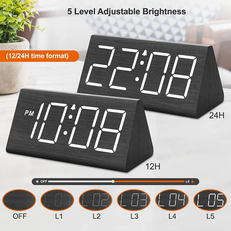 Avelena | Drei Digitale Wecker Mit Usb-Anschluss, Lauter Alarm, Dimmer Und Schlummerfunktion