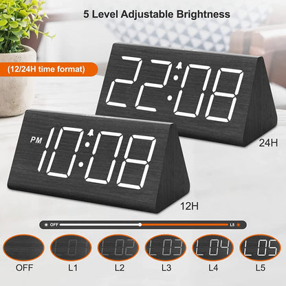 Avelena | Drei Digitale Wecker Mit Usb-Anschluss, Lauter Alarm, Dimmer Und Schlummerfunktion