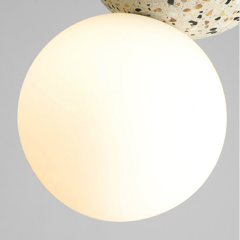 Avelena | Valentina Moderne Ball LED Pendelleuchten Schwarz Weiß Glas
