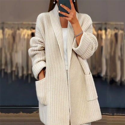 Avelena | Lässiger Strick-Cardigan mit Taschen Weite Passform