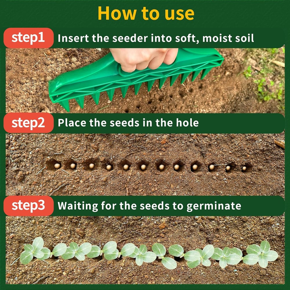 Avelena | SeedMate – Pflanz-Dibber mit 12-Loch-Schablone