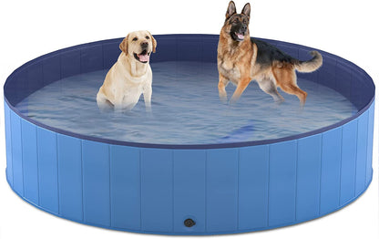 Avelena | Zusammenklappbares Hundepool, Zusammenfaltbarer Kunststoff Hundepool, Tragbare Badewanne Für Haustiere Hunde Und Katzen, Haustier Wasserpool Für Innen Und Außen, 32 X 8 Zoll