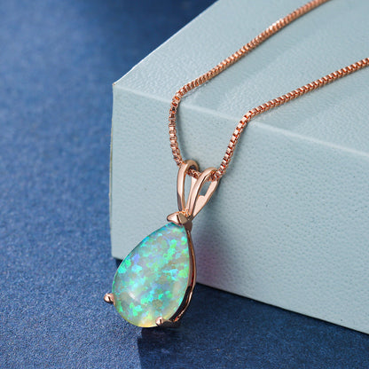 Avelena | Minimalist Drop Opal Pendant Necklace Selina