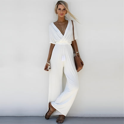 Avelena Tiefer V-Ausschnitt Boho-Overall