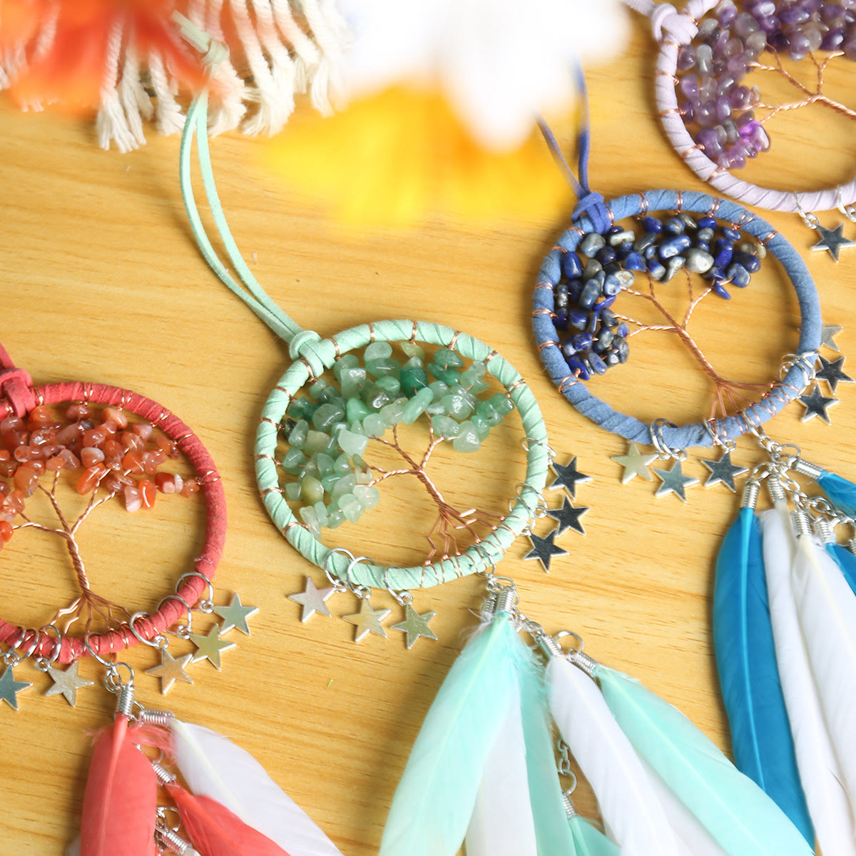 Avelena | Frendorf Lebensbaum Edelstein Traumfänger Hängeschmuck