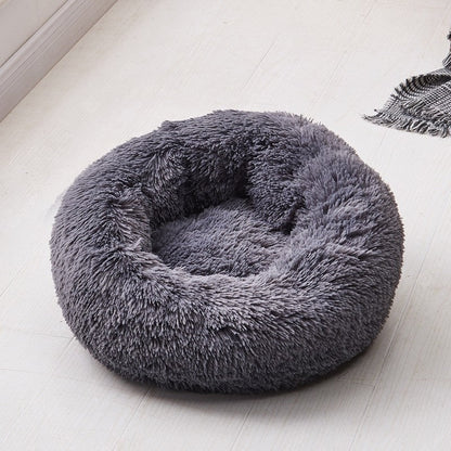 Avelena | Runder Plüsch Beruhigender Donut Hundebett für kleine bis große Hunde