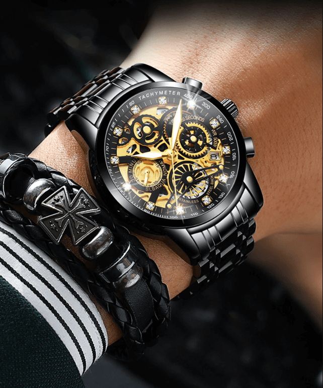 Avelena | Stilvolles Herrenarmbanduhr mit Schwarzem Design