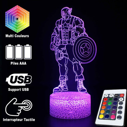 Avelena | 3D Lampe Marvel Captain America