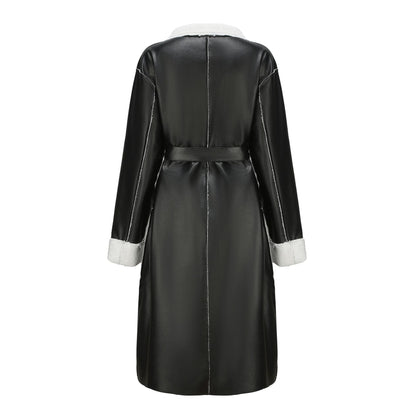 Avelena | Dicke Leder-Trenchcoat