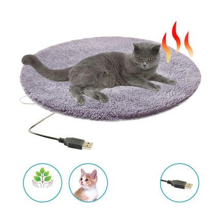 Avelena | USB beheiztes Plüsch Katzenbett - Konstante Temperatur & Tragbares Winterkissen
