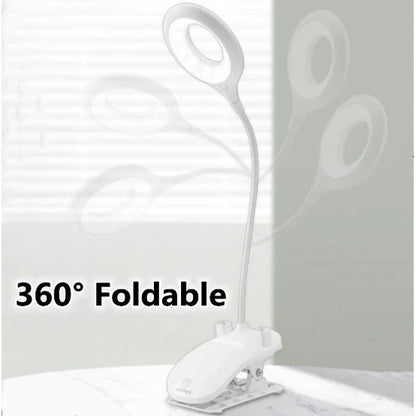 Avelena | Wiederaufladbare LED Tischlampe mit Clip – Einstellbare Schreibtischleuchte für Homeoffice und Studium