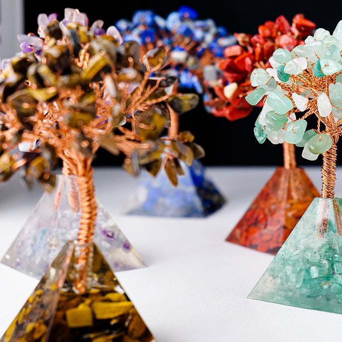 Avelena | Naturstein Kies Pyramidensockel Feng Shui Baum