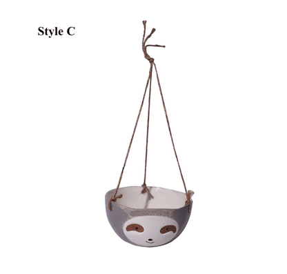Avelena | Keramische Faultier hängende Pflanzen Töpfe