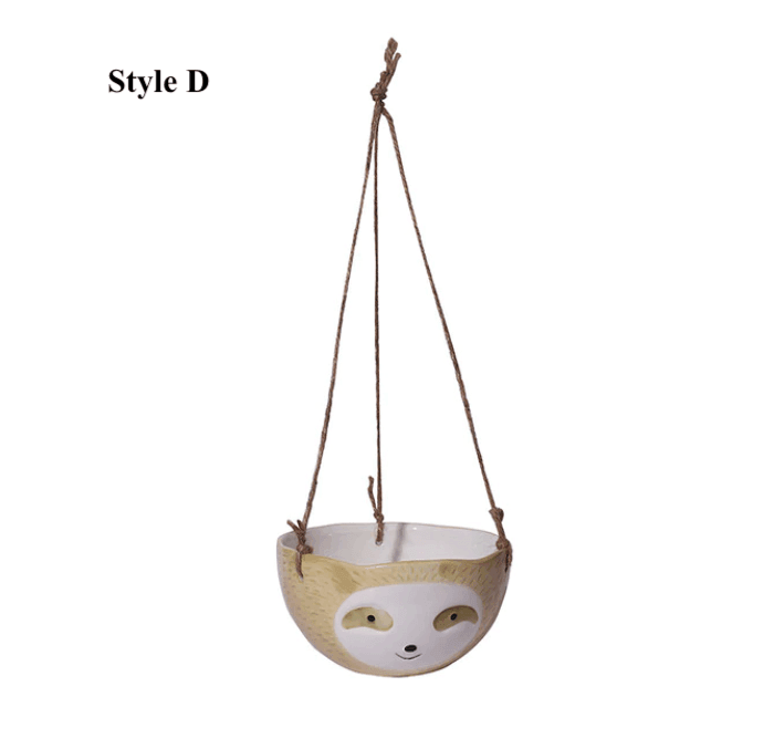 Avelena | Keramische Faultier hängende Pflanzen Töpfe