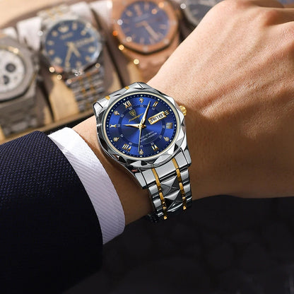 Avelena | Wasserdichte Top-Markenluxus-Herrenarmbanduhr mit Leuchtzifferblatt