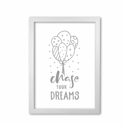 Avelena | Chase Your Dreams Grauer Rahmen Kinderzimmer Wandkunst Druck