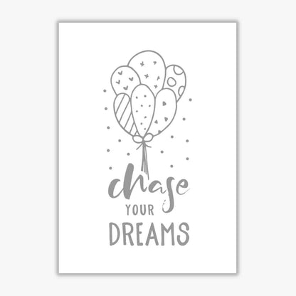 Avelena | Chase Your Dreams Grauer Rahmen Kinderzimmer Wandkunst Druck
