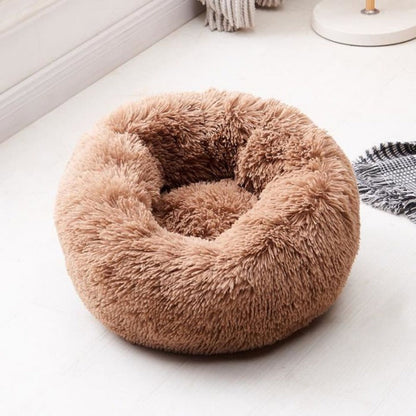 Avelena | Runder Plüsch Beruhigender Donut Hundebett für kleine bis große Hunde