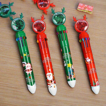 Avelena | Weihnachts-Kugelschreiber-Set aus 10 – Perfekte Geschenke für Kinder in dieser fröhlichen Saison & Neujahr