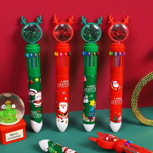 Avelena | Weihnachts-Kugelschreiber-Set aus 10 – Perfekte Geschenke für Kinder in dieser fröhlichen Saison & Neujahr