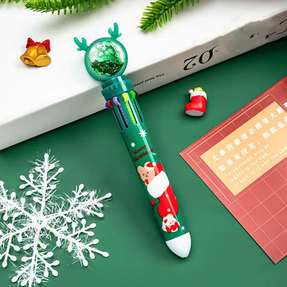 Avelena | Weihnachts-Kugelschreiber-Set aus 10 – Perfekte Geschenke für Kinder in dieser fröhlichen Saison & Neujahr