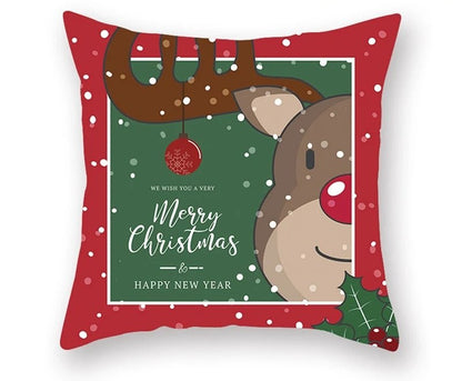 Avelena | Weihnachtskissenbezug – Festliches Santa- und Elchdesign für Weihnachtsdekoration & Perfektes Neujahrsgeschenk