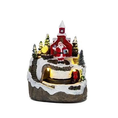 Avelena | Weihnachtsfigur mit Musik & Licht – Schneehaus Dekoration mit Schneemann für erfreuliche Geschenkideen und Charme für Zuhause
