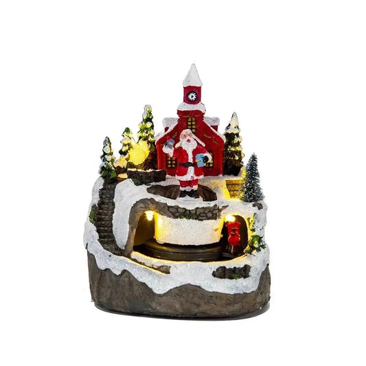 Avelena | Weihnachtsfigur mit Musik & Licht – Schneehaus Dekoration mit Schneemann für erfreuliche Geschenkideen und Charme für Zuhause