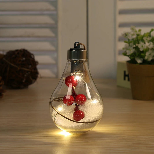 Avelena | Weihnachts-LED-Glühbirnen-Ornamente – Transparente Kugelbaumdekoration für festlichen Charme & perfekte Weihnachtsgeschenke