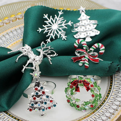 Avelena | Weihnachtsserviettenringe – Funkelnde Reh- und Baumkranzhalter für festliche Hochzeiten & Feiertags-Tischdekoration