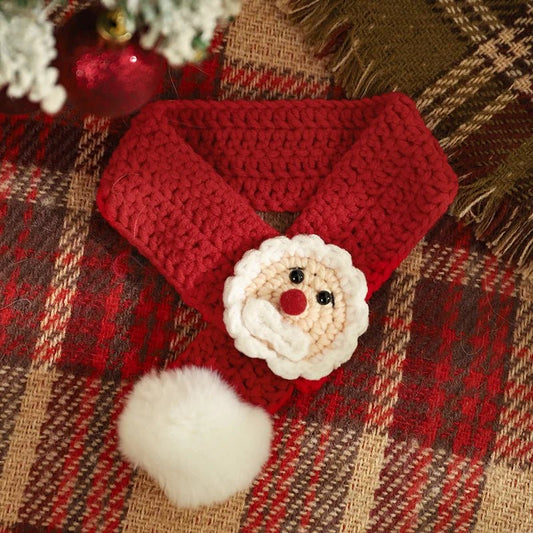 Avelena | Weihnachts-Haustier-Schal & Hut – Niedlicher roter Schal für Kätzchen & Welpen, Perfektes Weihnachtsgeschenk & Festliches Accessoire