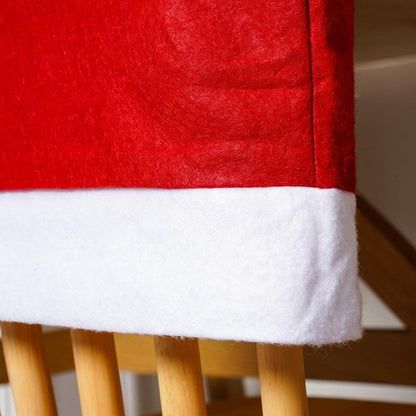 Avelena | Weihnachtsmann-Hut Stuhlbezüge - Feste Stuhl Eleganz - 4-teiliger Satz
