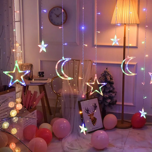 Avelena | Weihnachtslichterkette - LED Sternenvorhang Feenlichter Weihnachtsdekoration