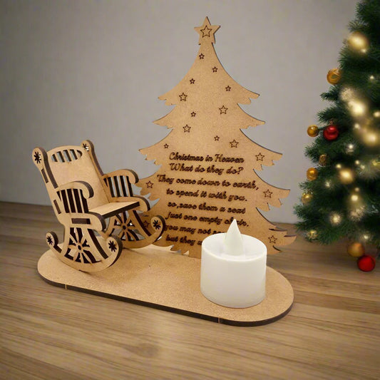 Avelena | Weihnachts Teelichthalter – "Frohe Weihnachten im Himmel" Erinnerungsornament für geschätzte Feiertagsmomente & Tischdekoration