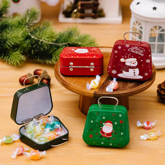 Avelena | Weihnachts-Zinn-Geschenkbox-Set – Charmante Metallaufbewahrungsboxen mit Deckeln für Feiertagsleckereien