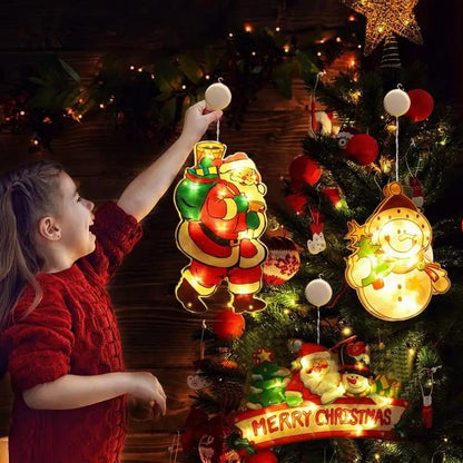 Avelena | Weihnachtsfensterhängelichter - Batteriebetriebene erleuchtete Weihnachtsdekorationen