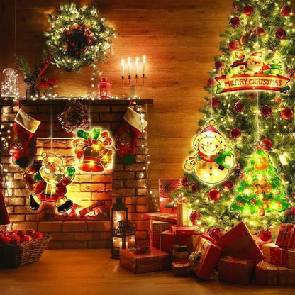 Avelena | Weihnachtsfensterhängelichter - Batteriebetriebene erleuchtete Weihnachtsdekorationen