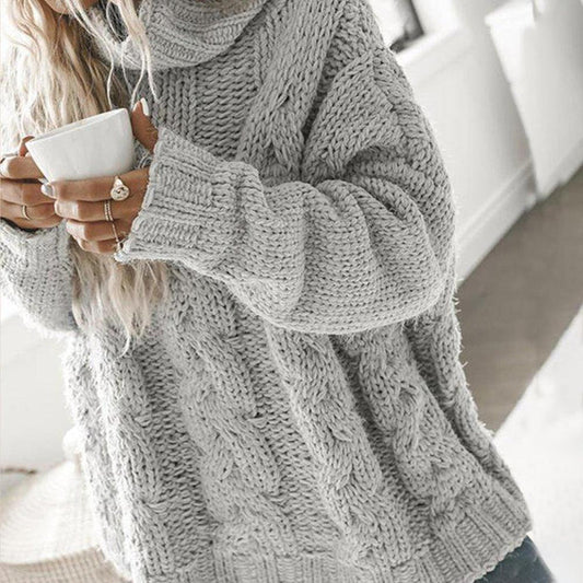 Avelena - Oversized Pullover mit hohem Hals