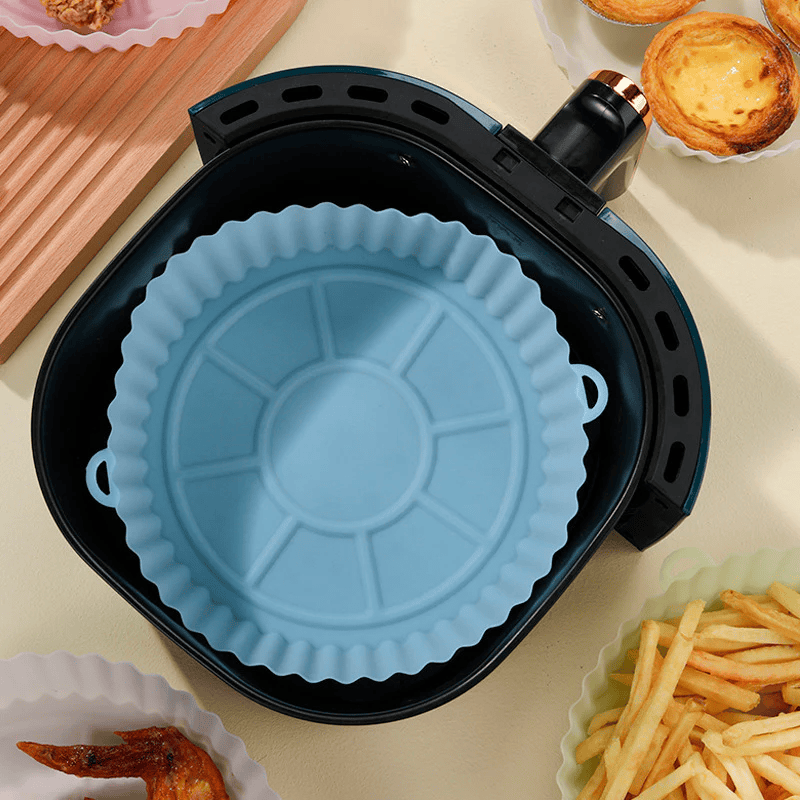 Avelena | 2X Ultra Smart Silikon Airfryer Tablett | Wiederverwendbarer Silikonkorb für Airfryer