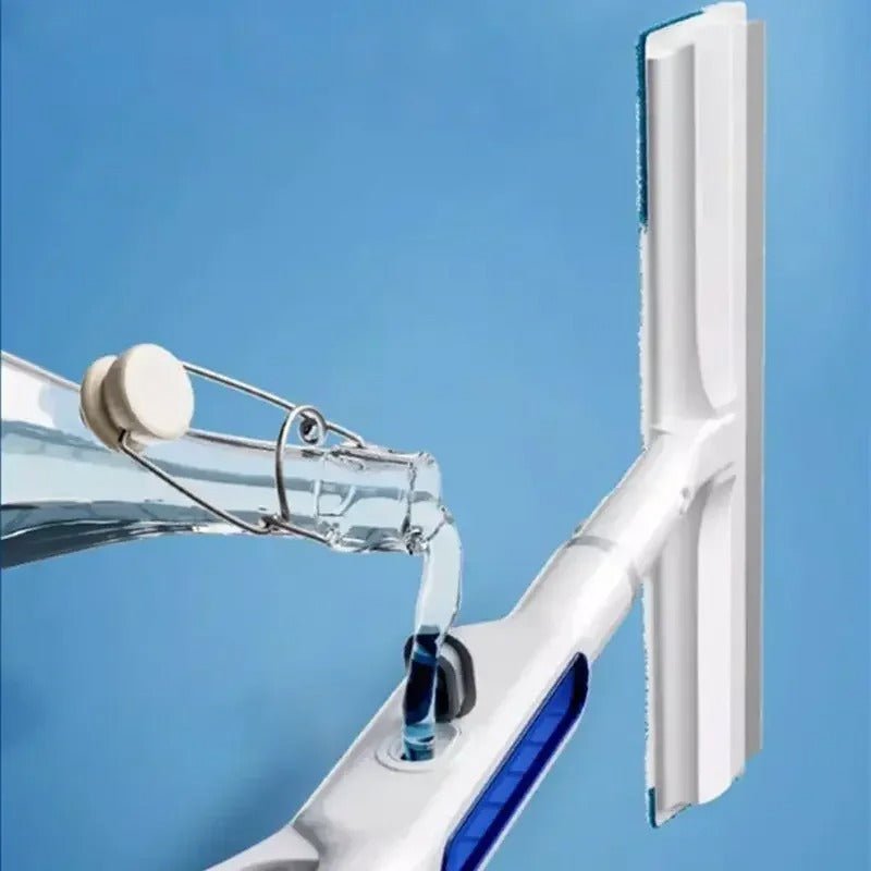 Avelena | CleanView 3-in-1 Fenstergummi – Integrierter Sprühmechanismus, Mikrofasertuch-Reinigung und streifenfreier Glanz