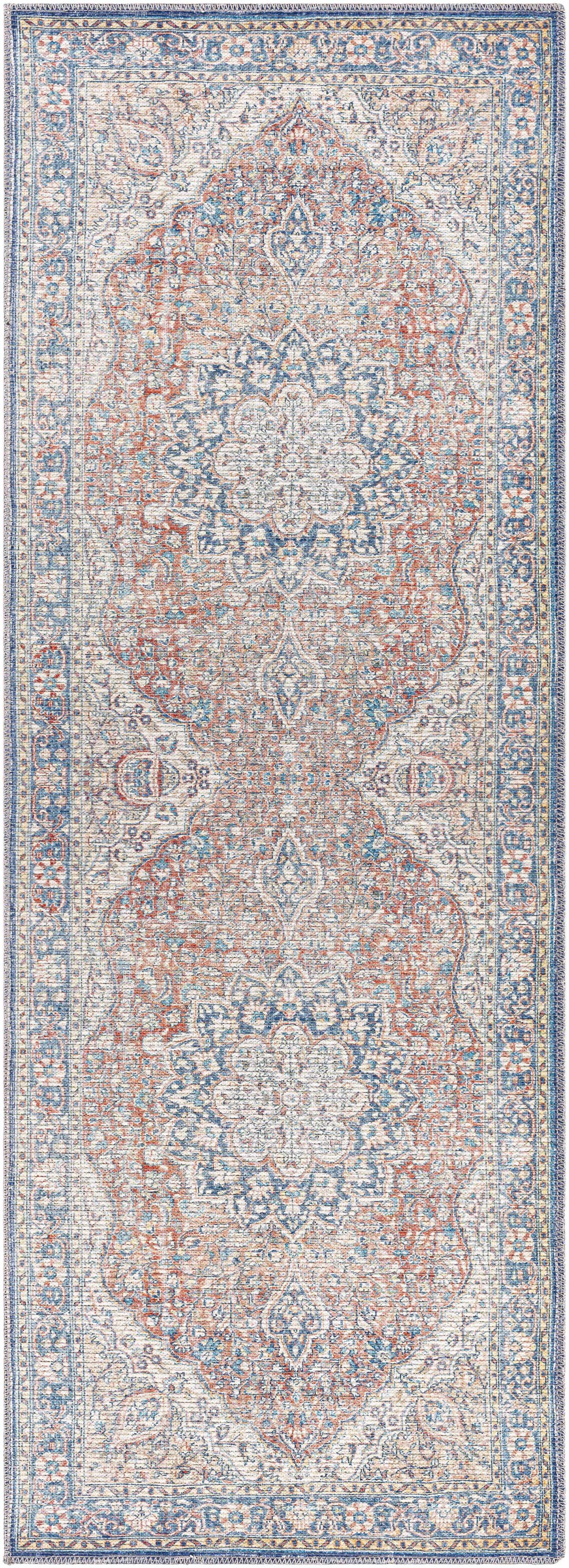 Avelena | Gebrauchte Rote und Blaue Waschbare Teppich