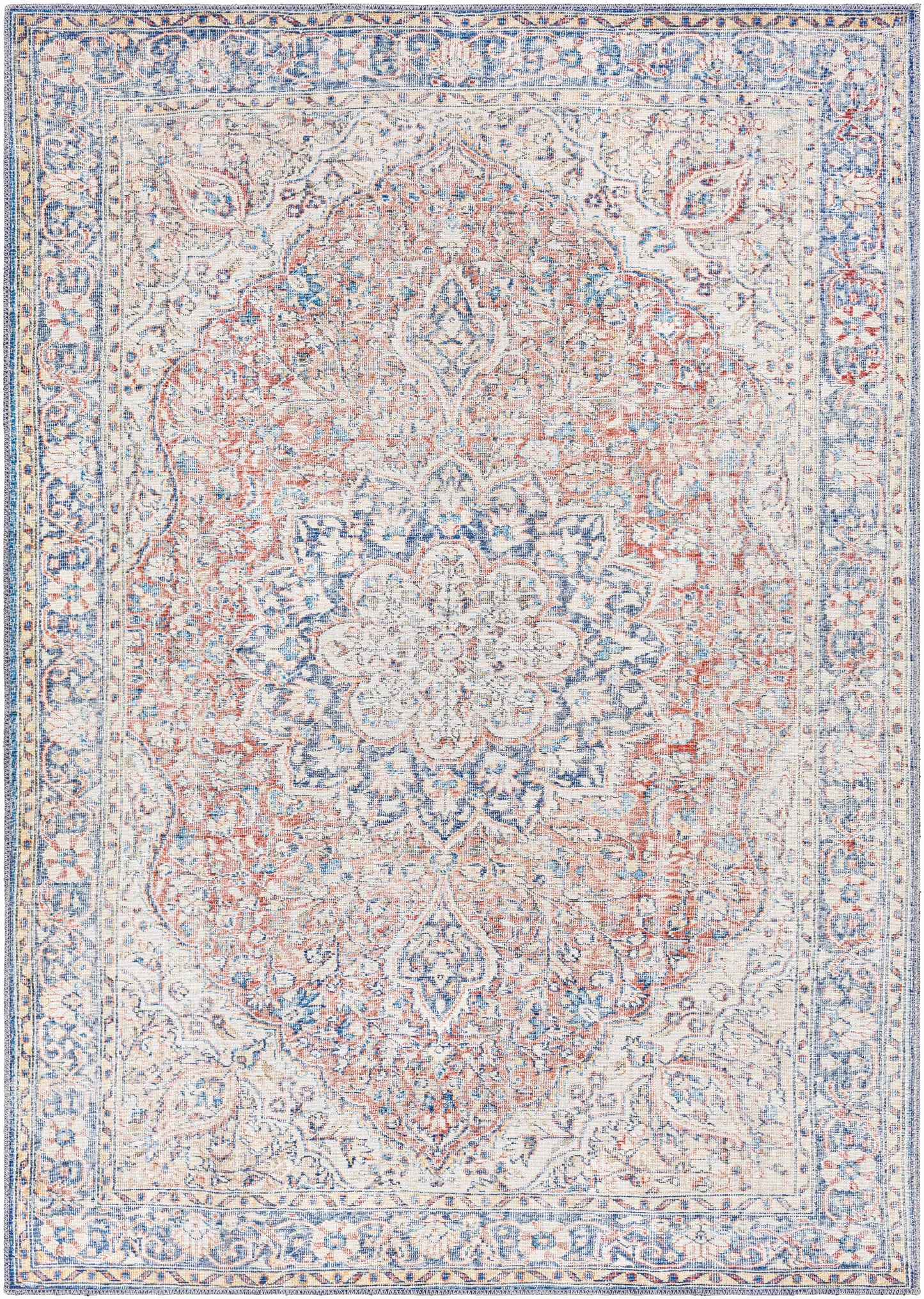 Avelena | Gebrauchte Rote und Blaue Waschbare Teppich