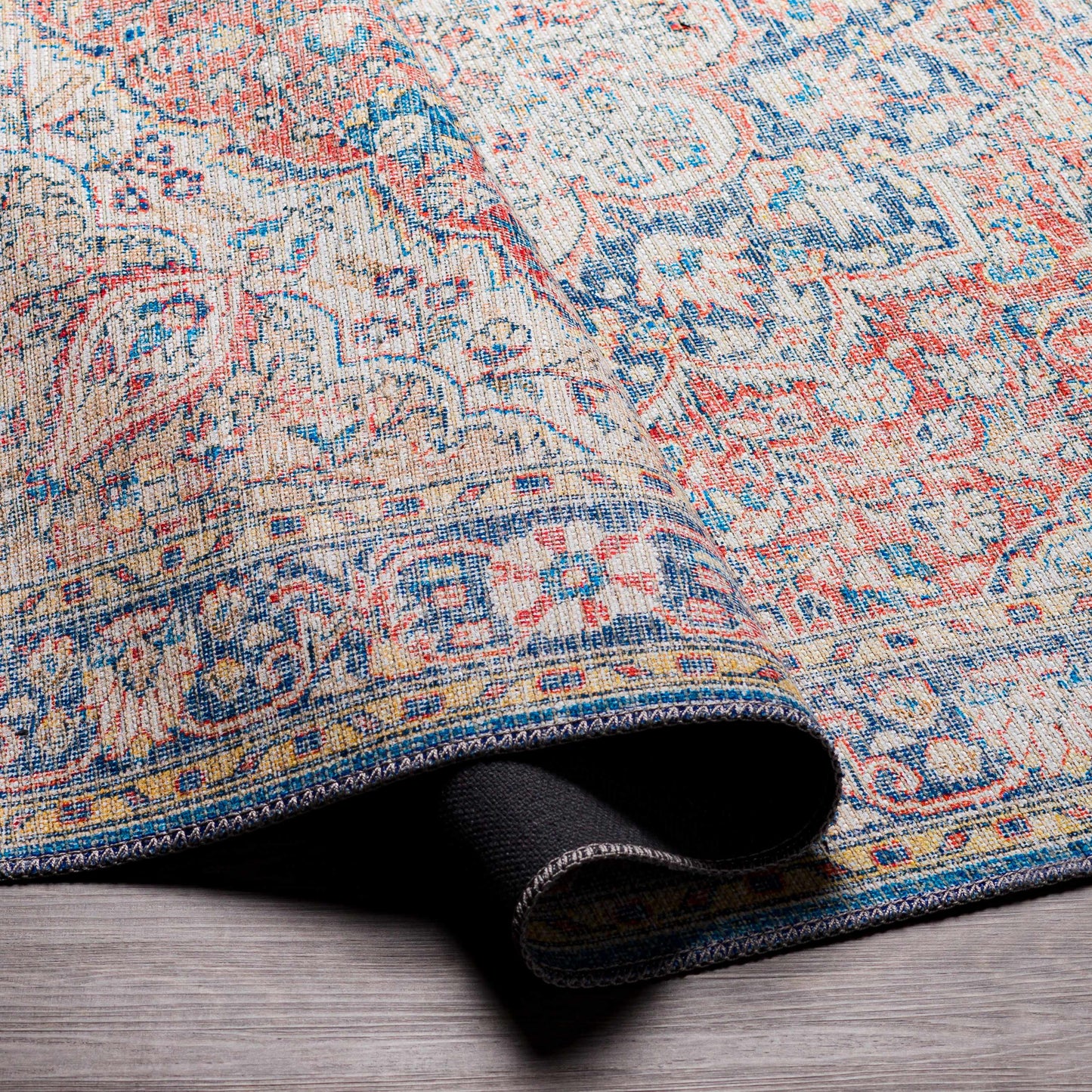 Avelena | Gebrauchte Rote und Blaue Waschbare Teppich