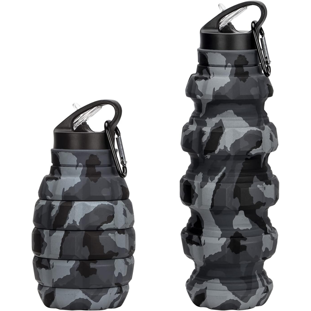 Avelena | Zusammenklappbare Reise-Wasserflasche - 575 ML Wiederverwendbares Silikon
