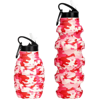 Avelena | Zusammenklappbare Reise-Wasserflasche - 575 ML Wiederverwendbares Silikon