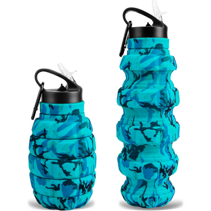 Avelena | Zusammenklappbare Reise-Wasserflasche - 575 ML Wiederverwendbares Silikon