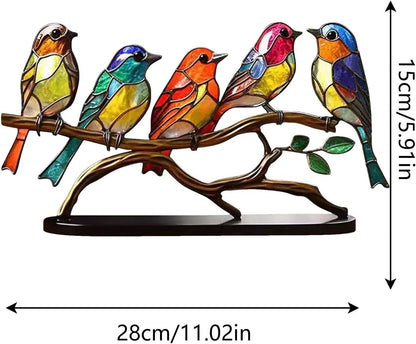 Avelena | ColorBirds - Bunte Vögel auf Zweig Dekorative Skulptur