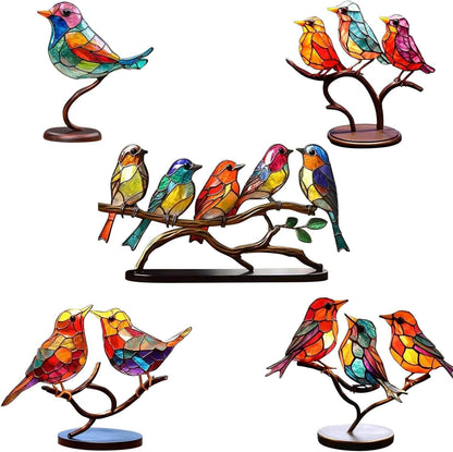 Avelena | ColorBirds - Bunte Vögel auf Zweig Dekorative Skulptur